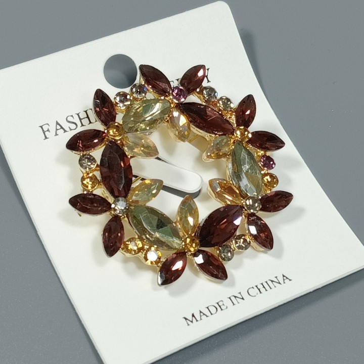  Брошь арт. 27194 (металл, стразы), 4,4см