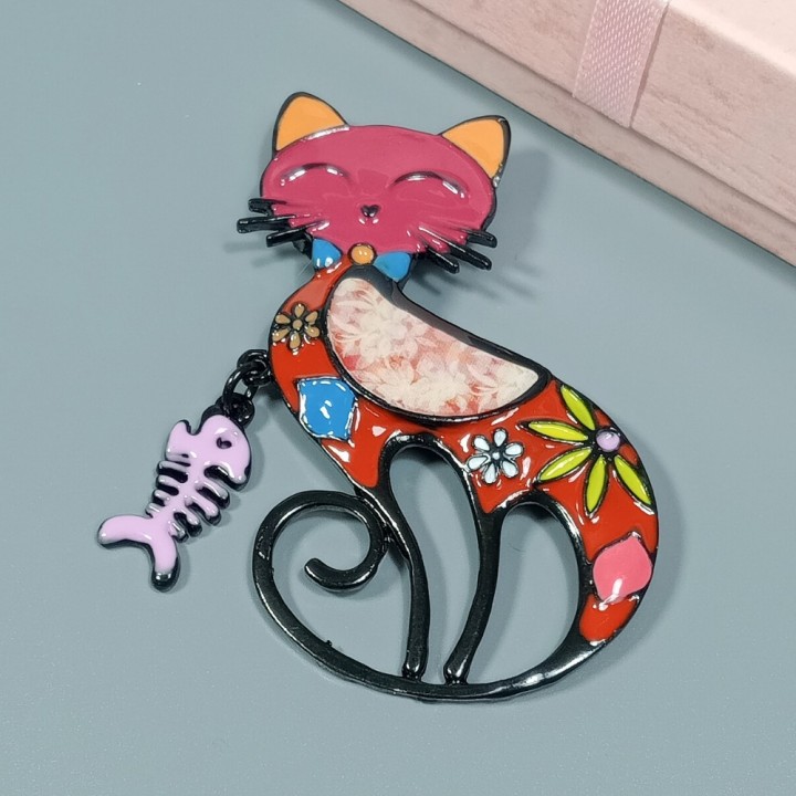  Брошь арт. 27284-2 (металл, эмаль), 4.5х6.5см