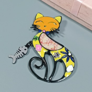  Брошь арт. 27284-3 (металл, эмаль), 4.5х6.5см