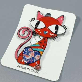  Брошь арт. 27287-1 (металл, эмаль), 4х6см