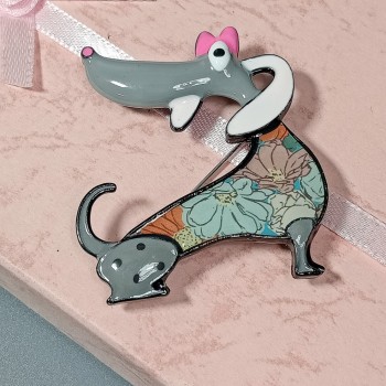  Брошь арт. 27240-1 (металл, эмаль), 4.5х5.5см