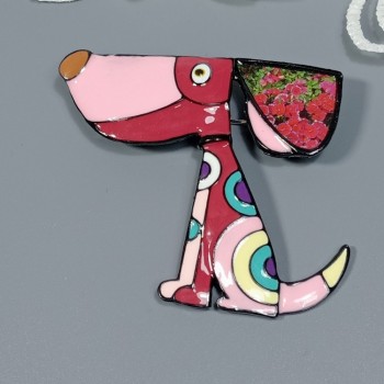  Брошь арт. 27243-2 (металл, эмаль), 5.7х5см