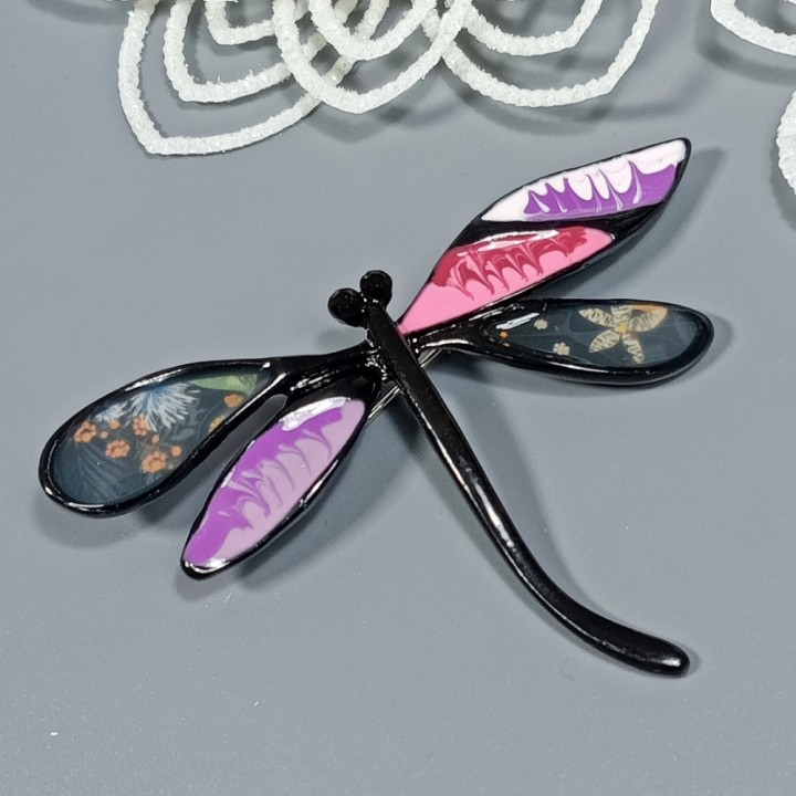  Брошь арт. 27246-4 (металл, эмаль), 7х4.7см