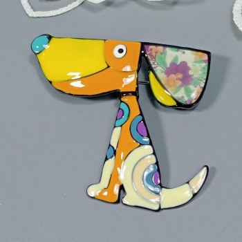  Брошь арт. 27243-3 (металл, эмаль), 5.7х5см