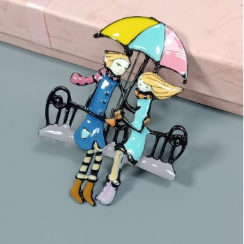  Брошь арт. 27280-1 (металл, эмаль), 4.7х6.4см