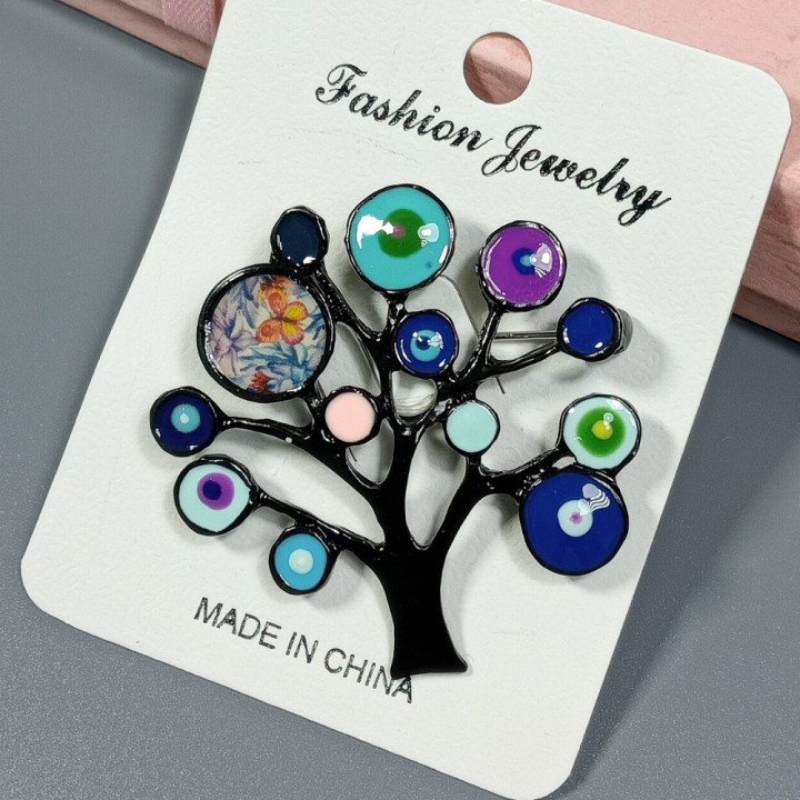  Брошь арт. 27258-2 (металл, эмаль), 4.7см