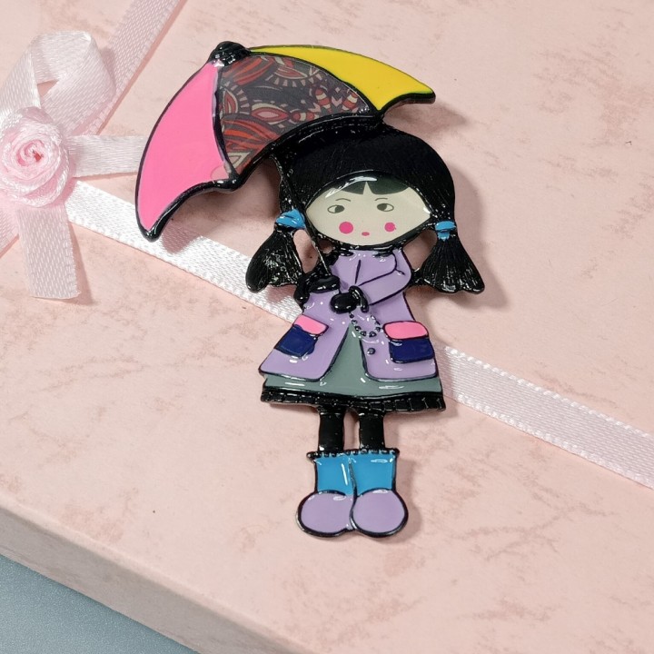  Брошь арт. 27267 (металл, эмаль), 4.6х7.8см