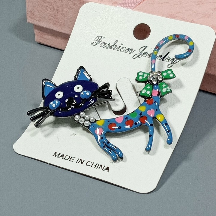  Брошь арт. 27382-1 (металл, эмаль), 6.5х4.5см