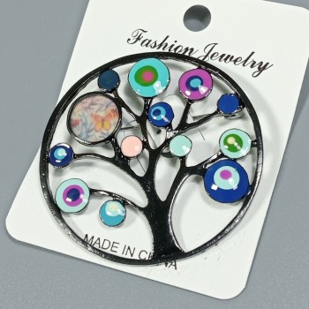  Брошь арт. 27393-1 (металл, эмаль), 5см