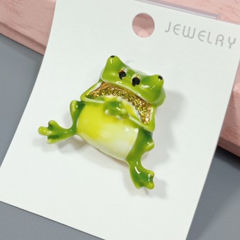  Брошь арт. 27455 (металл, стразы, эмаль), 3,5см