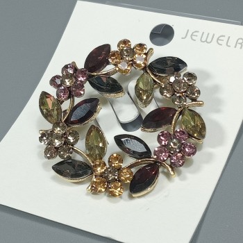  Брошь арт. 27420 (металл, стразы), 4см