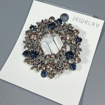  Брошь арт. 27454 (металл, стразы), 4.5см