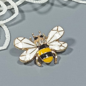  Брошь арт. 2738 (металл, стразы, эмаль), 2.7х1.7см