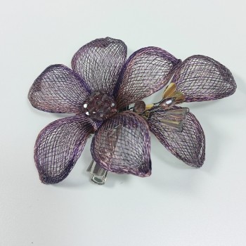  Брошь/зажим арт. 27460-2 (металл, стекл. бусины), 7.5см