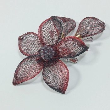  Брошь/зажим арт. 27460-1 (металл, стекл. бусины), 7.5см