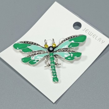  Брошь арт. 27451 (металл, стразы, эмаль), 5.8х4см