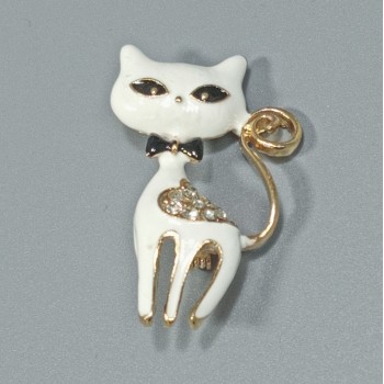  Брошь арт. 27452 (металл, стразы, эмаль), 2.5х4см