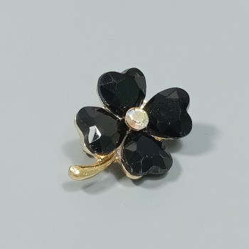  Брошь (металл, стразы) 2.5см, арт. 27291-1