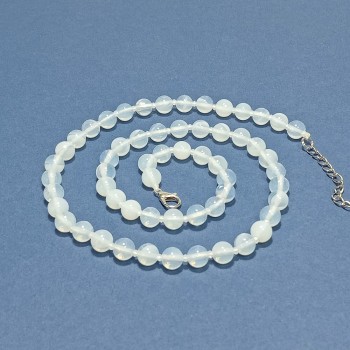 Бусы из лунного камня (имитация), 55см