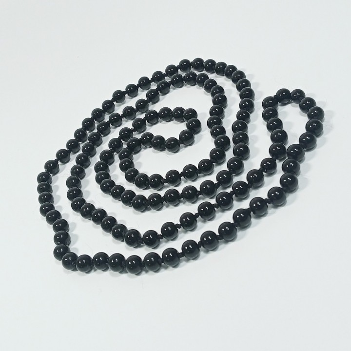 Бусы 120-130см, цвет - черный, арт. 2024-15