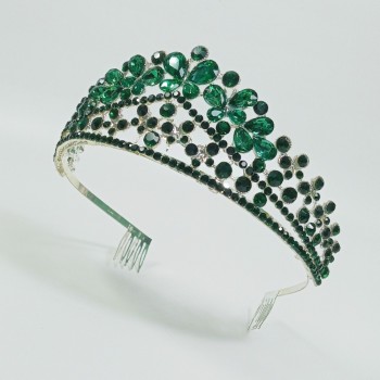 Диадема на ободке с гребенками, зеленая, арт. 2620-4