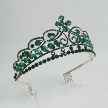 Диадема на ободке с гребенками, зеленая, арт. 2620-6