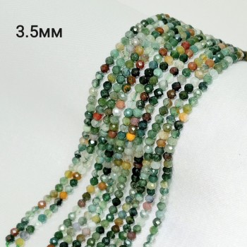 Бусины из яшмы граненые, диаметр 3.5мм, шт в нити. 