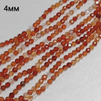 Бусины из сердолика граненые, диаметр 4мм, 104шт в нити. 