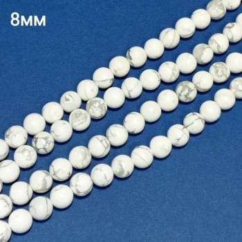 Бусины из кахолонга гладкие, диаметр 8мм, 47шт в нити. 