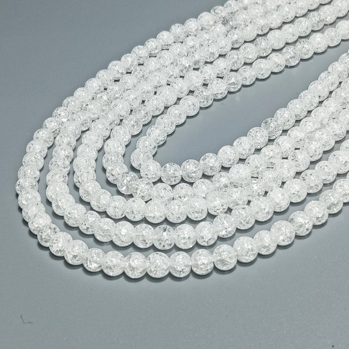 Бусины из сахарного кварца (имитация), диаметр 6-6.5мм, 70шт в нити. 