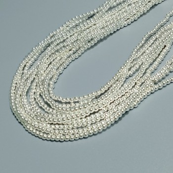 Бусины из гематита с серебристым покрытием, диаметр 2.5мм, 185шт. в нити