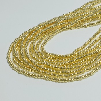 Бусины из гематита с золотистым покрытием, диаметр 2.5мм, 185шт. в нити