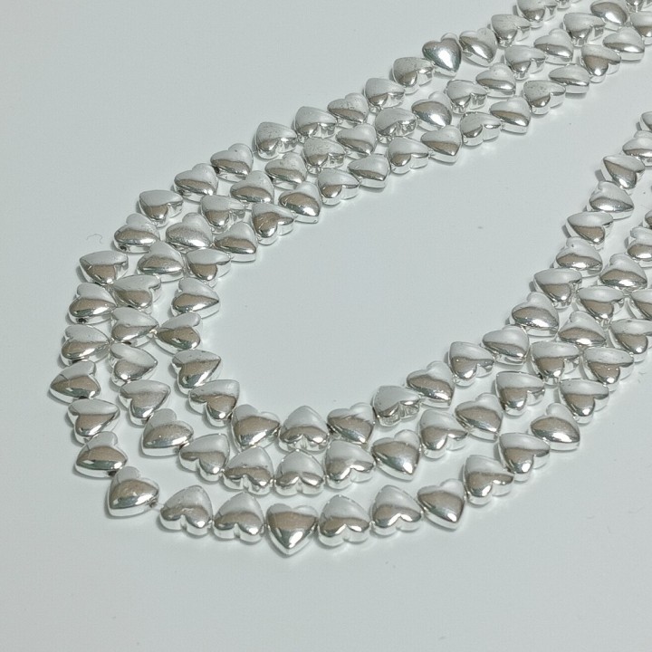 Бусины из гематита с серебристым покрытием, размер 7мм, 68шт. в нити