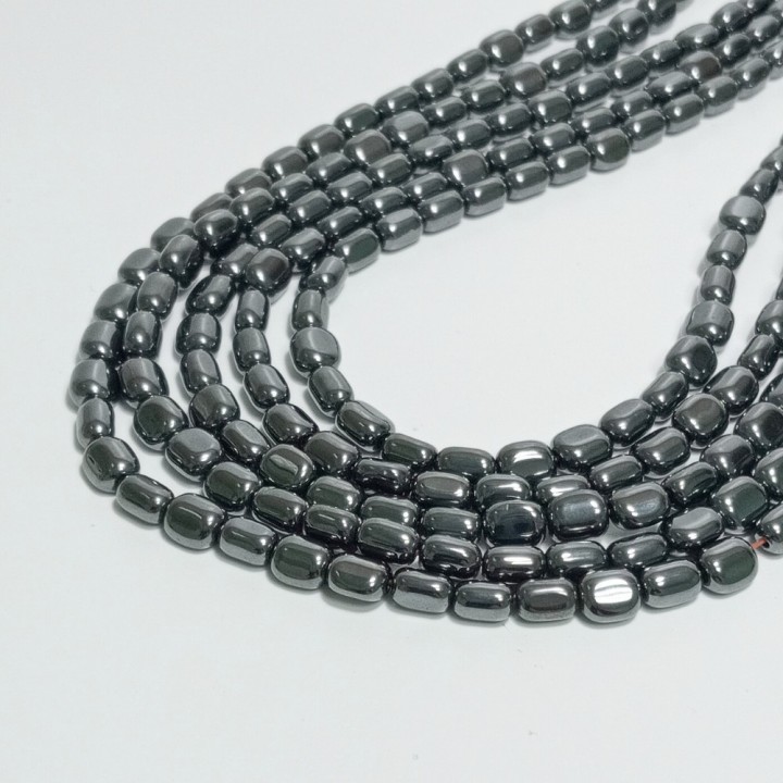 Бусины из гематита, размер 5х6.5мм, 60шт. в нити