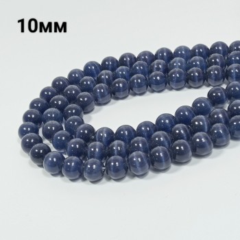 Бусины из кошачьего глаза (искусственный камень), диаметр 10мм, 40шт в нити. 