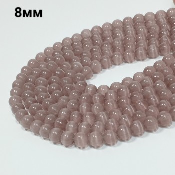 Бусины из кошачьего глаза (искусственный камень), диаметр 8мм, 50шт в нити. 