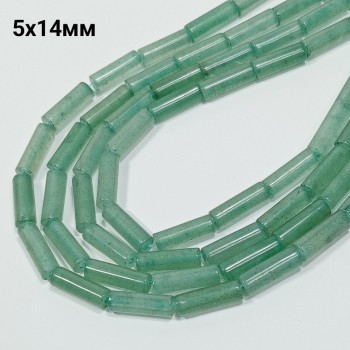  Бусины из авантюринового кварца "трубка", диаметр 5мм, 30шт в нити. 