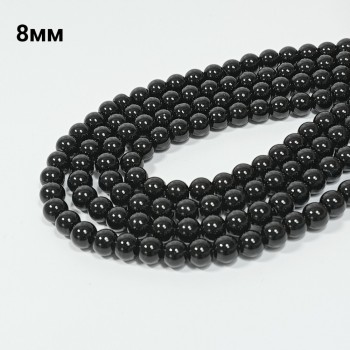 Бусины из искусственного агата гладкие, диаметр 8мм, 53шт в нити. 