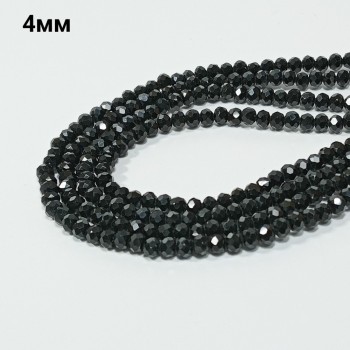 Бусины стеклянные граненые рондель, 4мм, 100шт в нити.