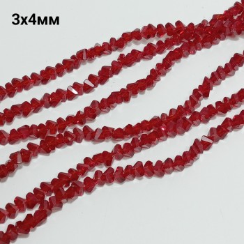 Бусины "алмазное стекло", размер 3х4мм, 120-130шт в нити, длина нити 34-35см