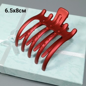  Краб боковой 6.5х8см, матовый пластик, стразы, арт. 1247