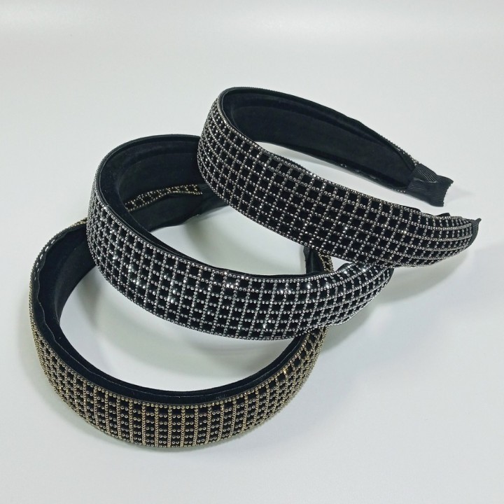 Ободок велюровый со стразами (цена за 1шт), арт. 1361 Ободок велюровый со стразами (цена за 1шт), арт. 1361