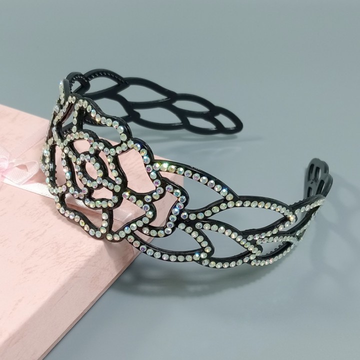  Ободок пластиковый со стразами, арт. 1312