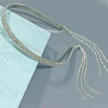  Ободок металлический со стразами, арт. 1349