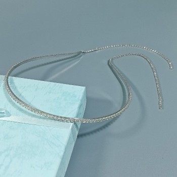  Ободок металлический со стразами, арт. 1340