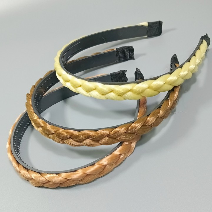  Ободок с косой из искусственных волос (цена за 1шт), арт. 1329