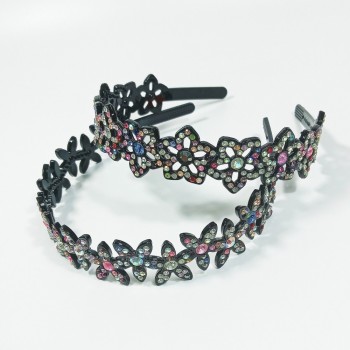  Ободок пластиковый со стразами (цена за 1шт), арт. 1390