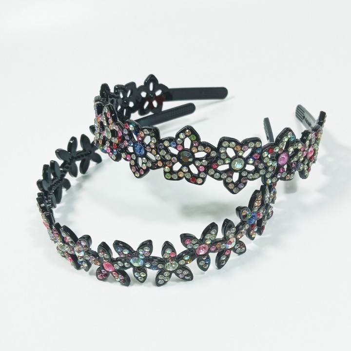  Ободок пластиковый со стразами (цена за 1шт), арт. 1390