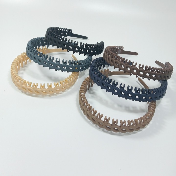  Ободок с зубчиками, матовый пластик (цена за 1шт), арт. 1347