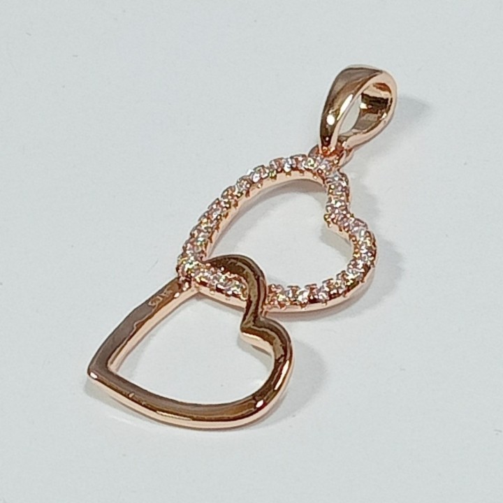   Подвеска "Два сердца" (без цепочки), арт. 2823